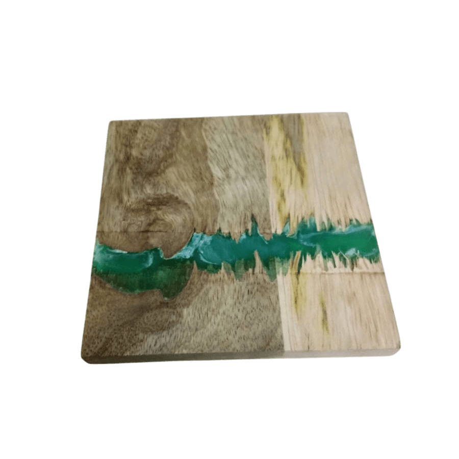 WOOD & RESIN COASTER SQUARE SHAPE (POLISH)